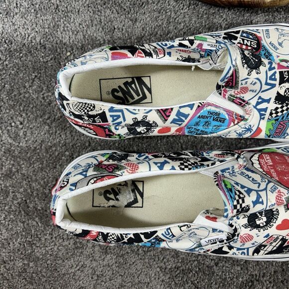 Vans Classic Slip On Men’s Size 11.5 Sticker Mash Up Grunge Y2K Skate Shoes Used main image 11